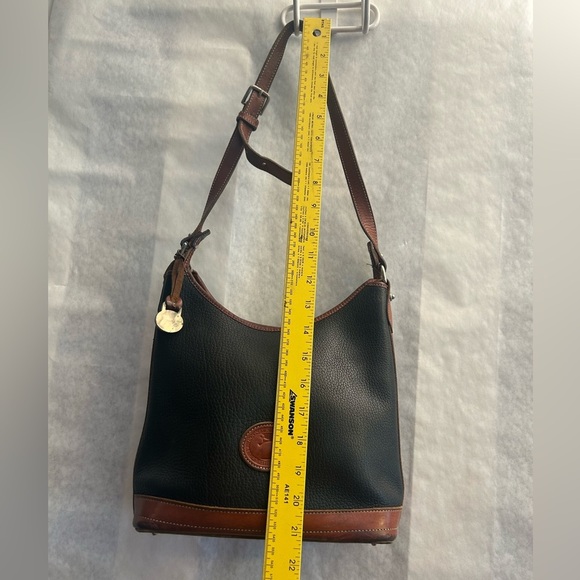 Dooney & Bourke Vintage Hobo Black and Tan Crossbody Shoulder Bag. F - Picture 12 of 12